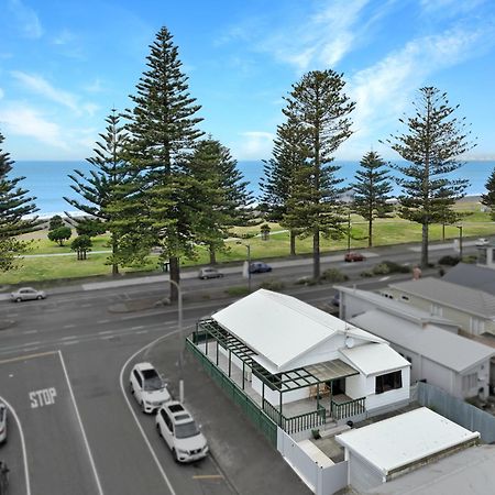 ホテル ザ ノーチラス ネーピア エクステリア 写真 Aerial view of the beach at the northern end of the town